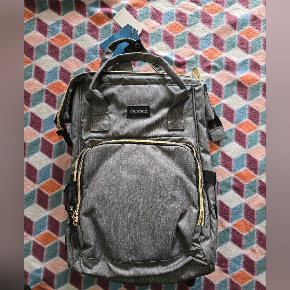 NWT Mommore Waterproof Diaper Bag with Baby Changing Mat